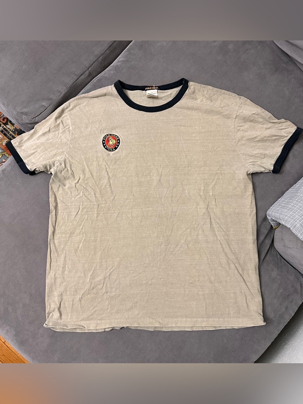 Vintage Polo Gear USA Shirt Size Large 100% Cotton Embroidered Logo